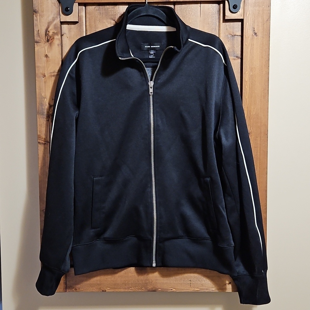Club Monaco Black Full Zip Track Jacket Mens XL